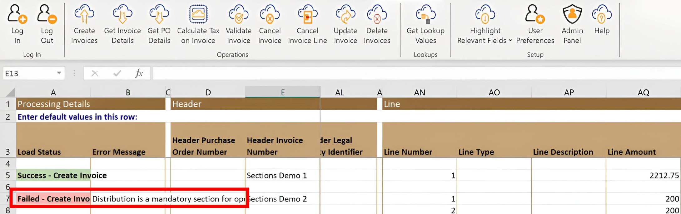 Simplified Loader - Mandatory Sections Error